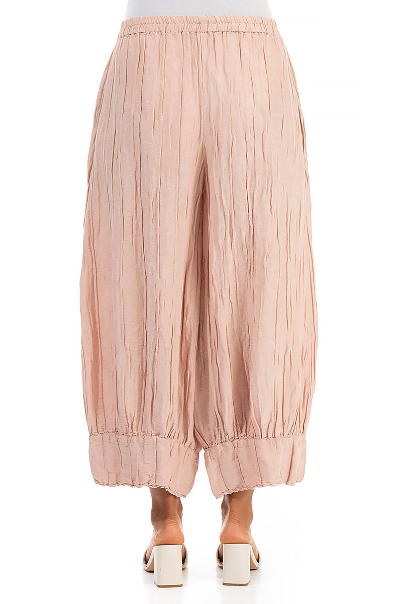 Wide Pink Silk Trousers