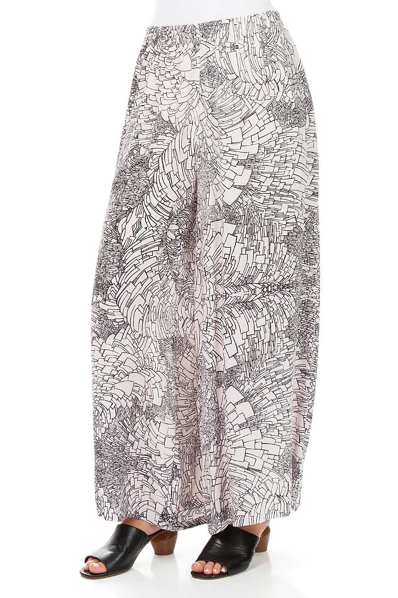 Pantalon ample en viscose texturée à effet froissé
