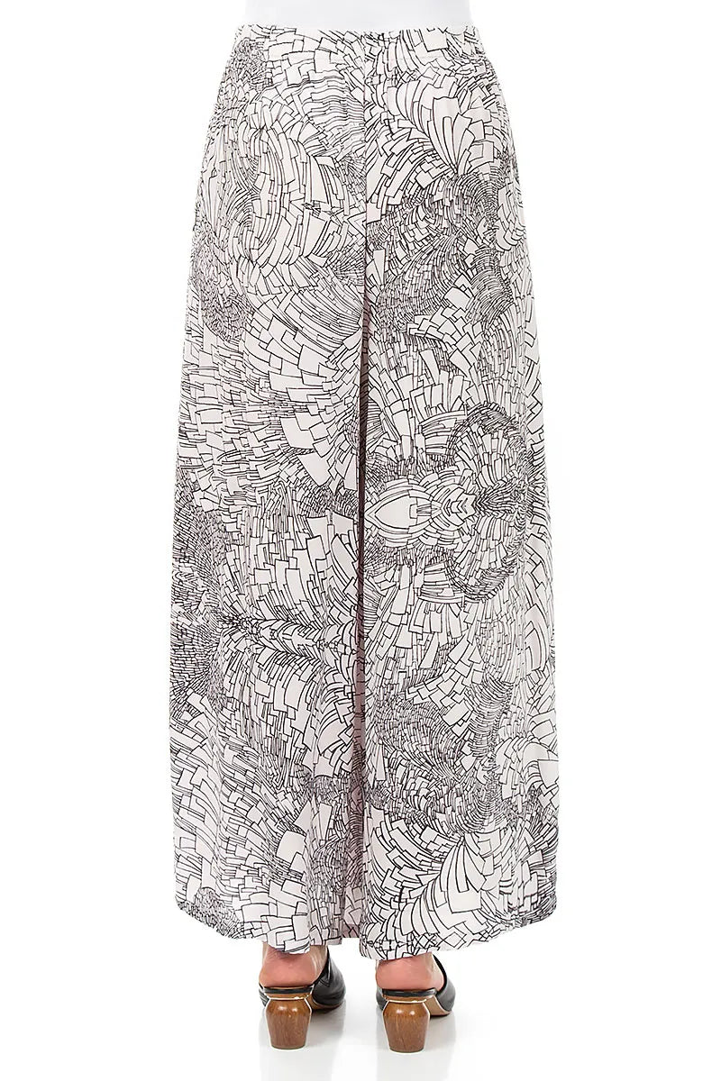 Pantalon ample en viscose texturée à effet froissé