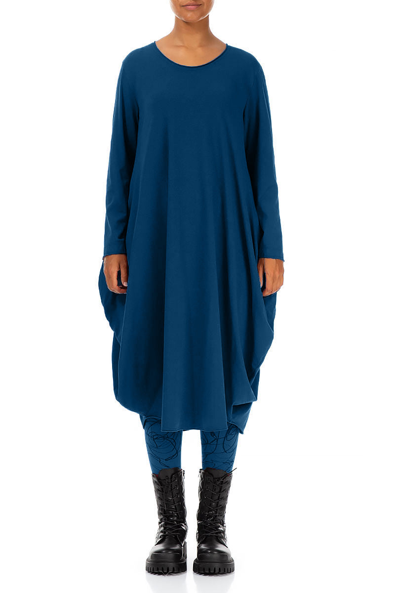 Wide Royal Blue Cotton Dress 1