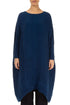 Wide Royal Blue Plissé Silk Kaftan Dress 1