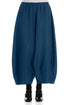 Wide Royal Blue Silk Cotton Trousers 1