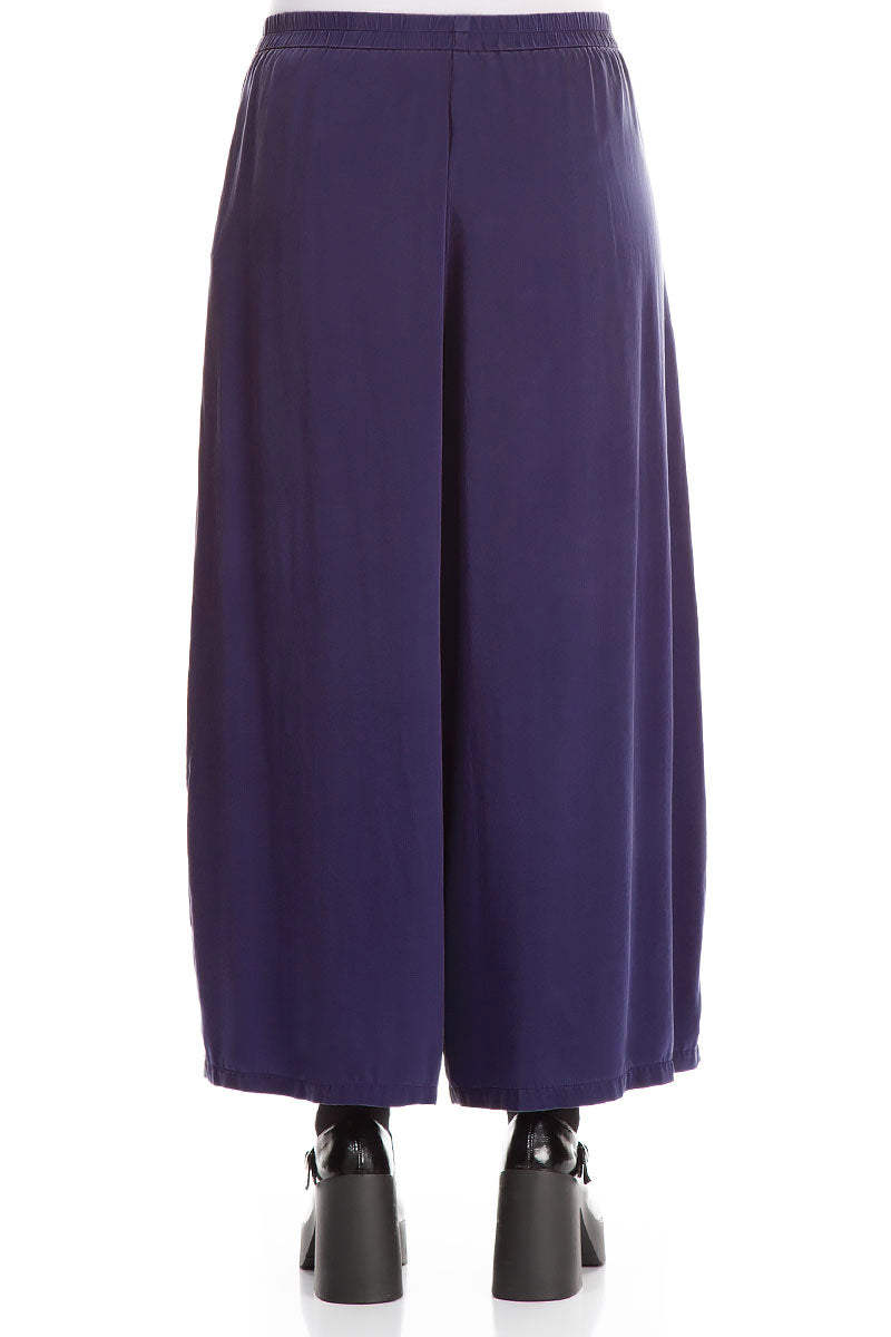 Wide Royal Purple Silk Trousers 2
