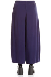 Wide Royal Purple Silk Trousers 2