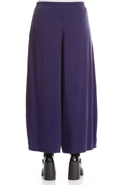 Wide Royal Purple Silk Trousers 2