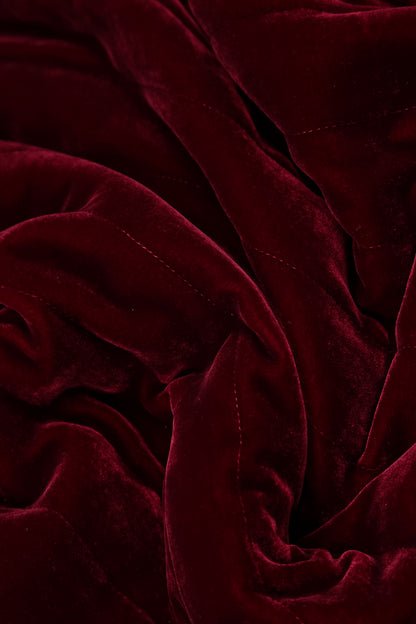 Wide Ruby Silk Velvet Trousers 4