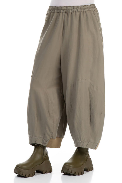 Wide Silver Sage Silk Cotton Trousers