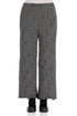 Wide Silver Textured Silk Linen Trousers 1