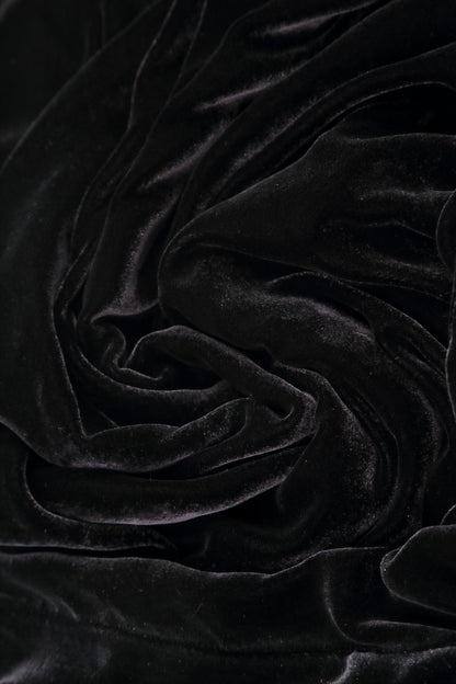 Wide Slate Blue Silk Velvet Scarf