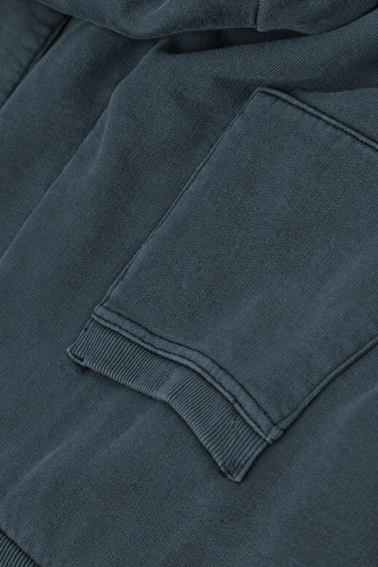 Wide Slate French Terry Cotton Trousers