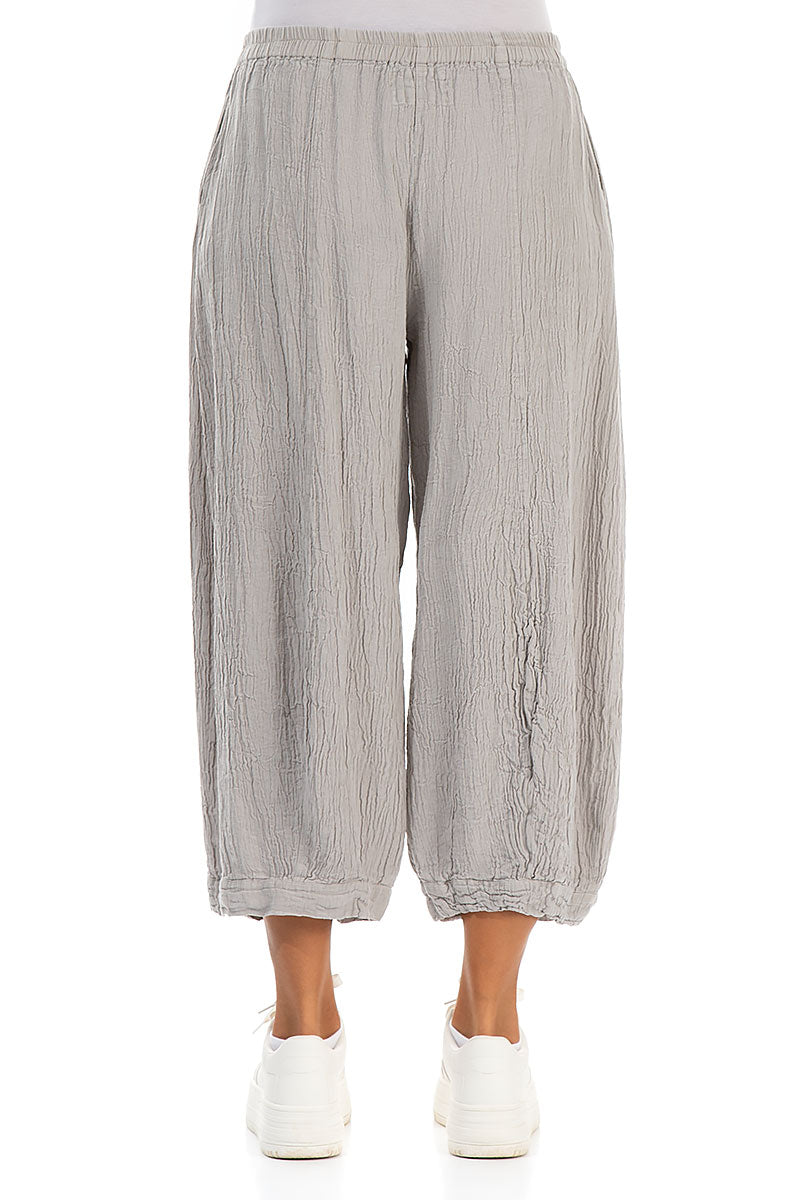 Wide Taper Taupe Linen Viscose Trousers