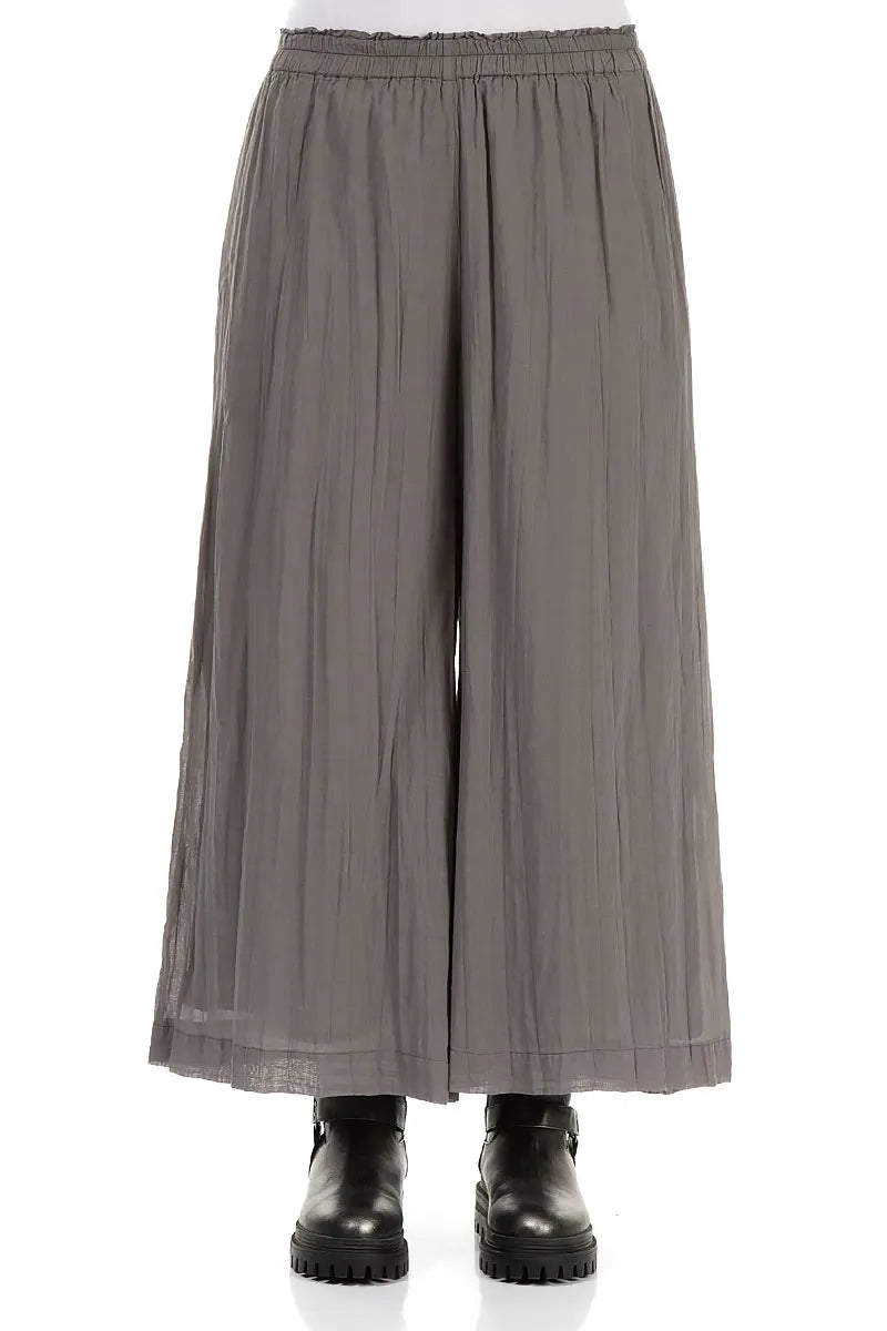 Wide Truffle Cotton Trousers 1