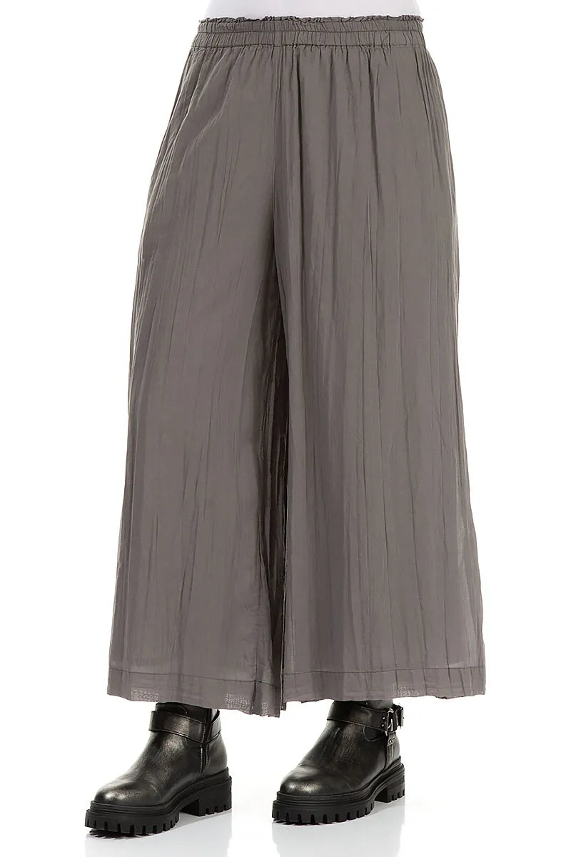 Wide Truffle Cotton Trousers 3