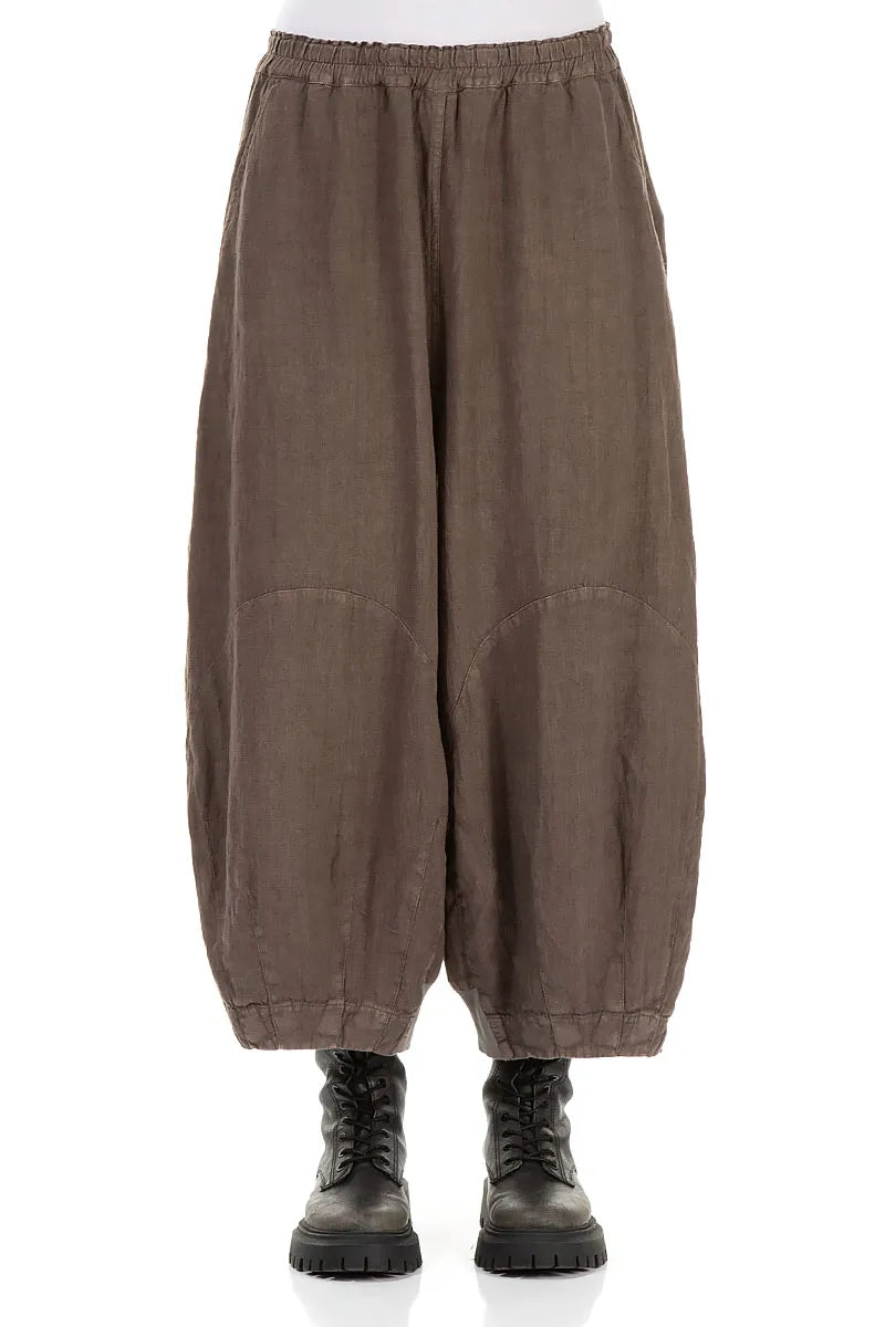 Wide Truffle Off-Dye Linen Trousers 1