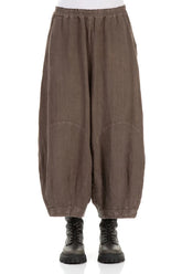 Wide Truffle Off-Dye Linen Trousers 1