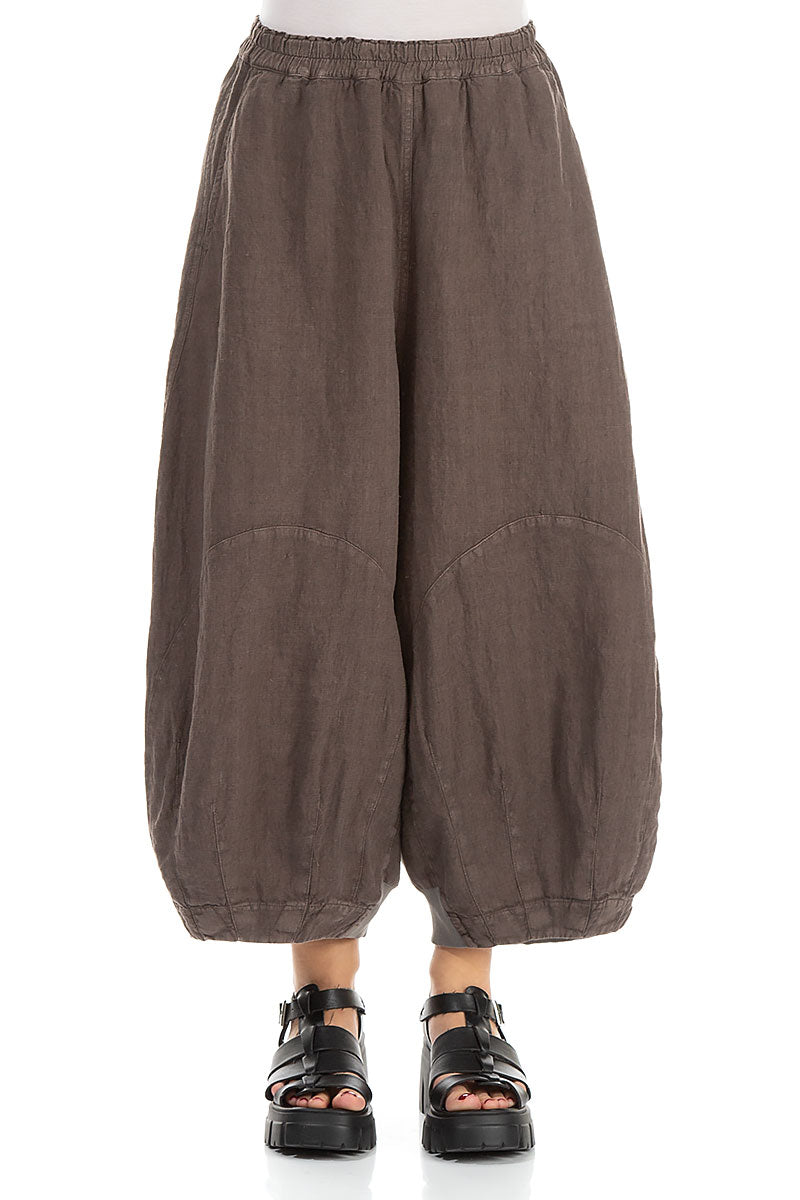 Wide Truffle Off-Dye Linen Trousers 1