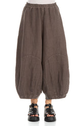 Wide Truffle Off-Dye Linen Trousers 1