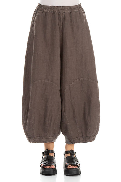Wide Truffle Off-Dye Linen Trousers 1