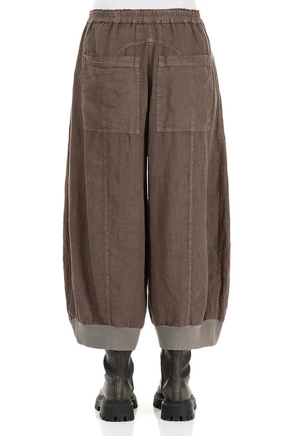 Wide Truffle Off-Dye Linen Trousers 2