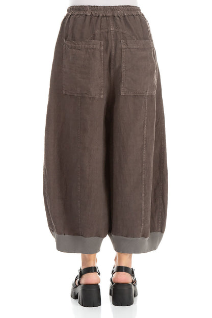 Wide Truffle Off-Dye Linen Trousers 2