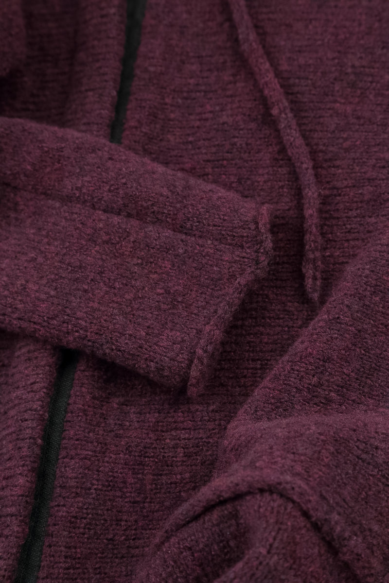 Wide Wavy Seam Mulberry Wool Sweater 5