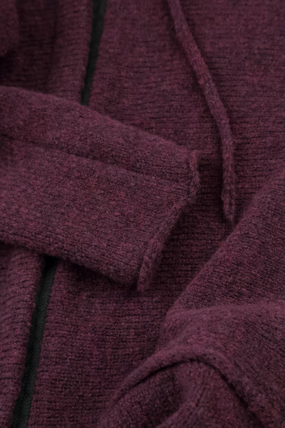 Wide Wavy Seam Mulberry Wool Sweater 5