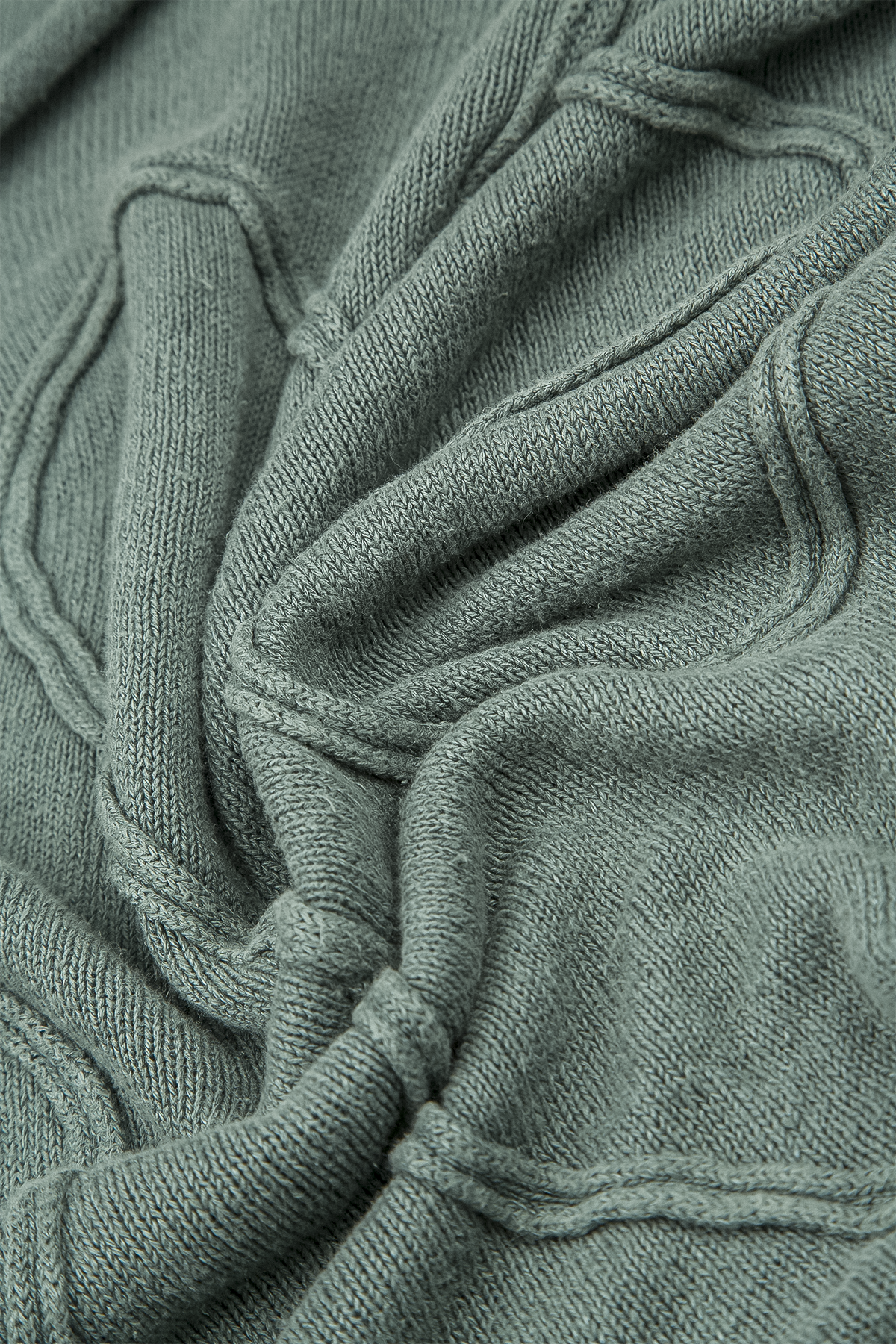 Wide Wavy Seam Sage Linen Jumper 5