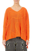 Wide Wavy Seam Spiced Orange Linen Jumper 1