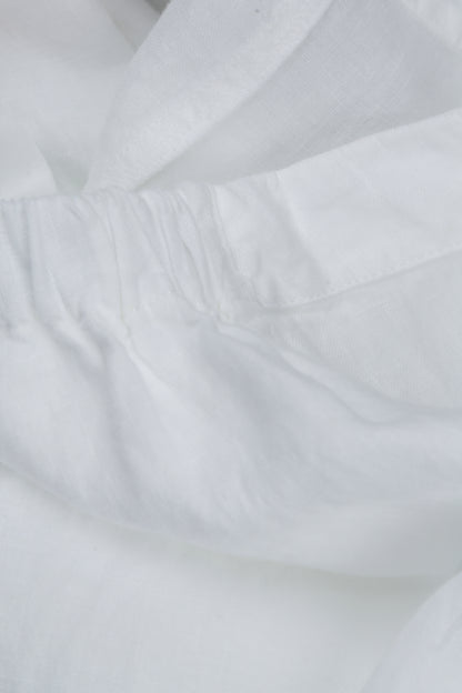 Wide White Linen Trousers