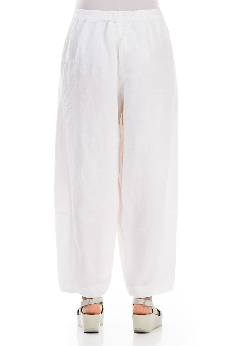 Wide White Linen Trousers