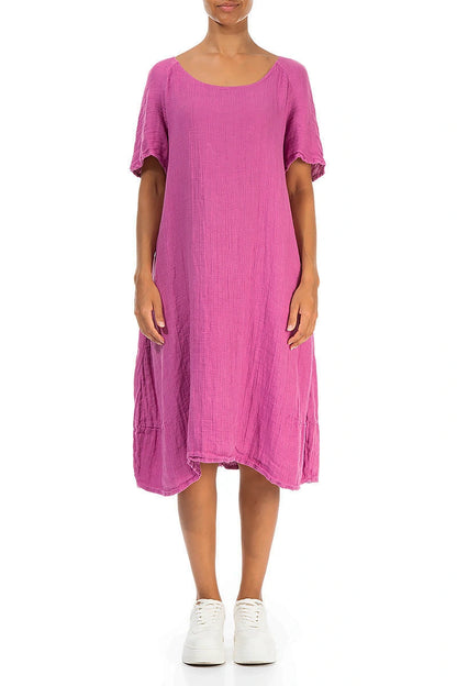 Wild Berry Textured Linen Dress 1