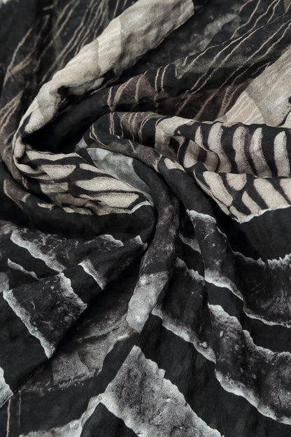 Wild Ink Textured Silk Scarf