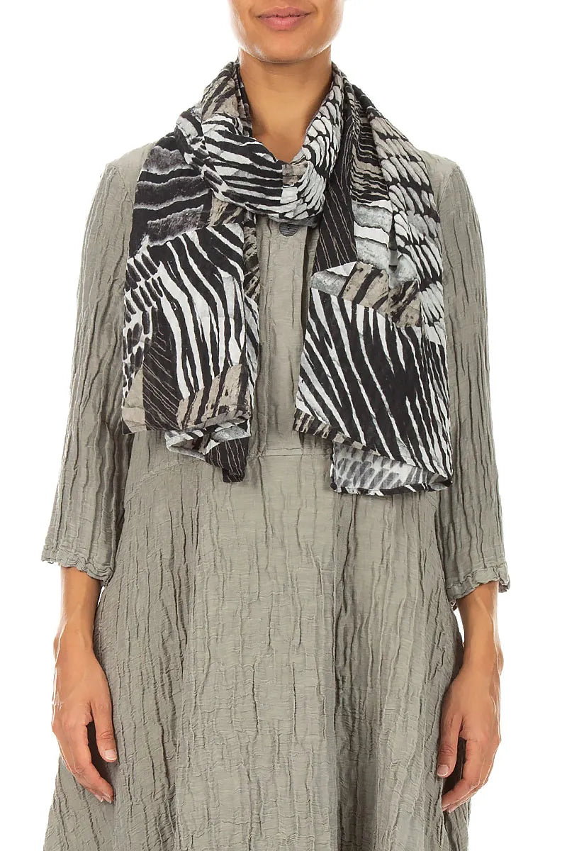 Wild Ink Textured Silk Scarf