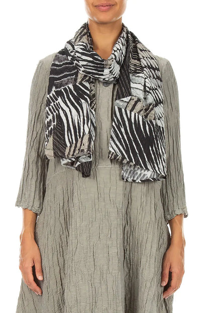 Wild Ink Textured Silk Scarf