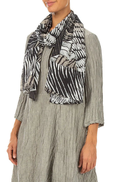Wild Ink Textured Silk Scarf