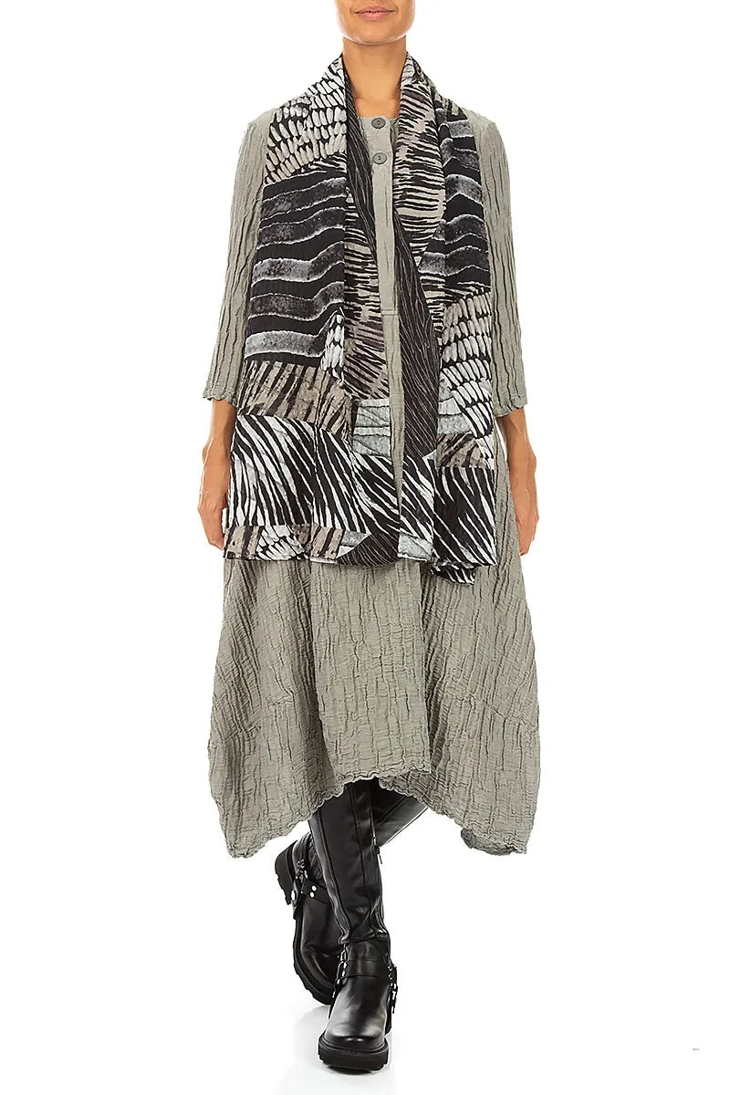 Wild Ink Textured Silk Scarf