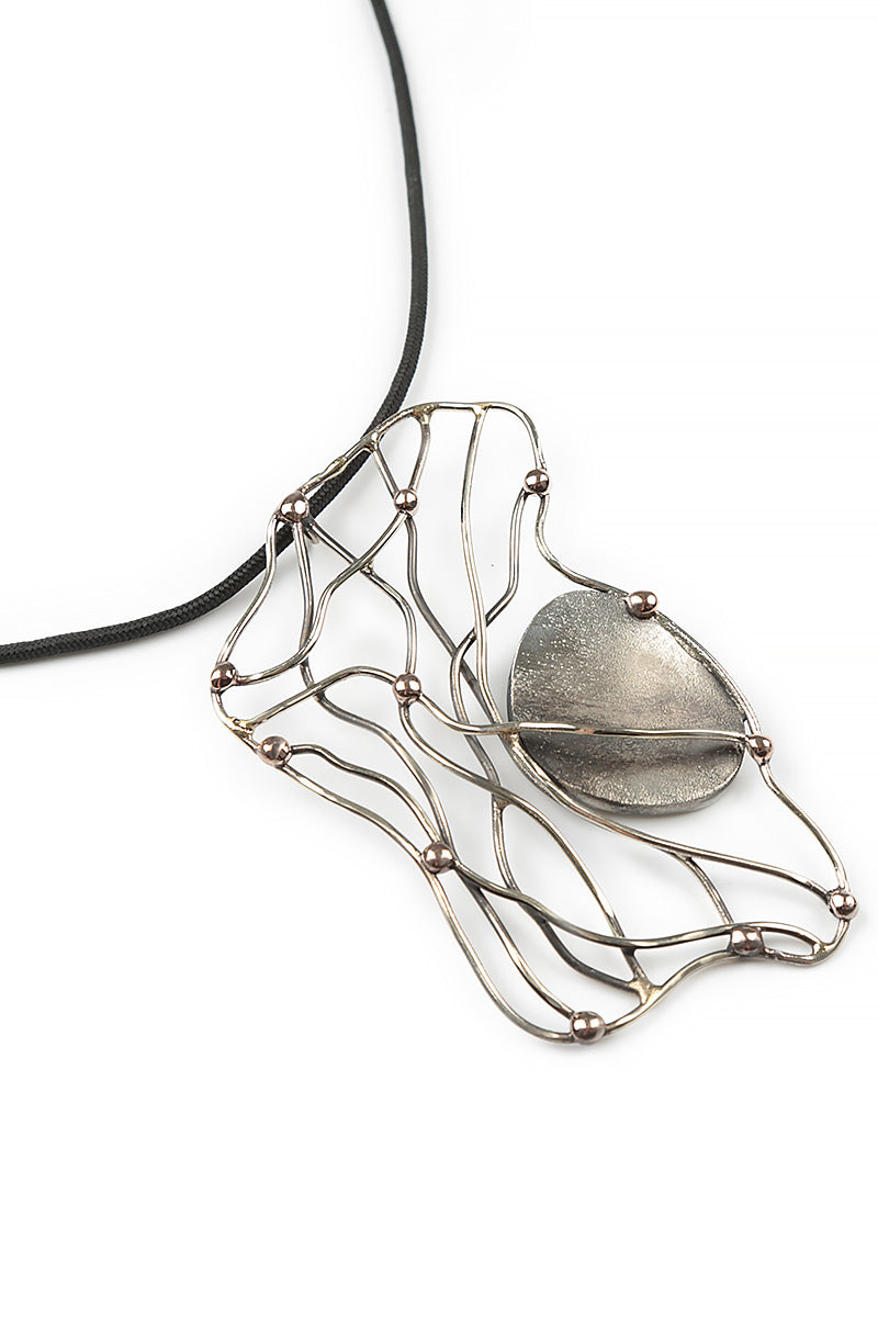 Woven Stream Metal Pendant Necklace