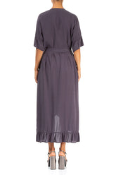 Wrap Graphite Silk Bamboo Dress 2