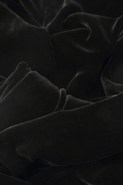 Taper Black Silk Velvet Trousers 4