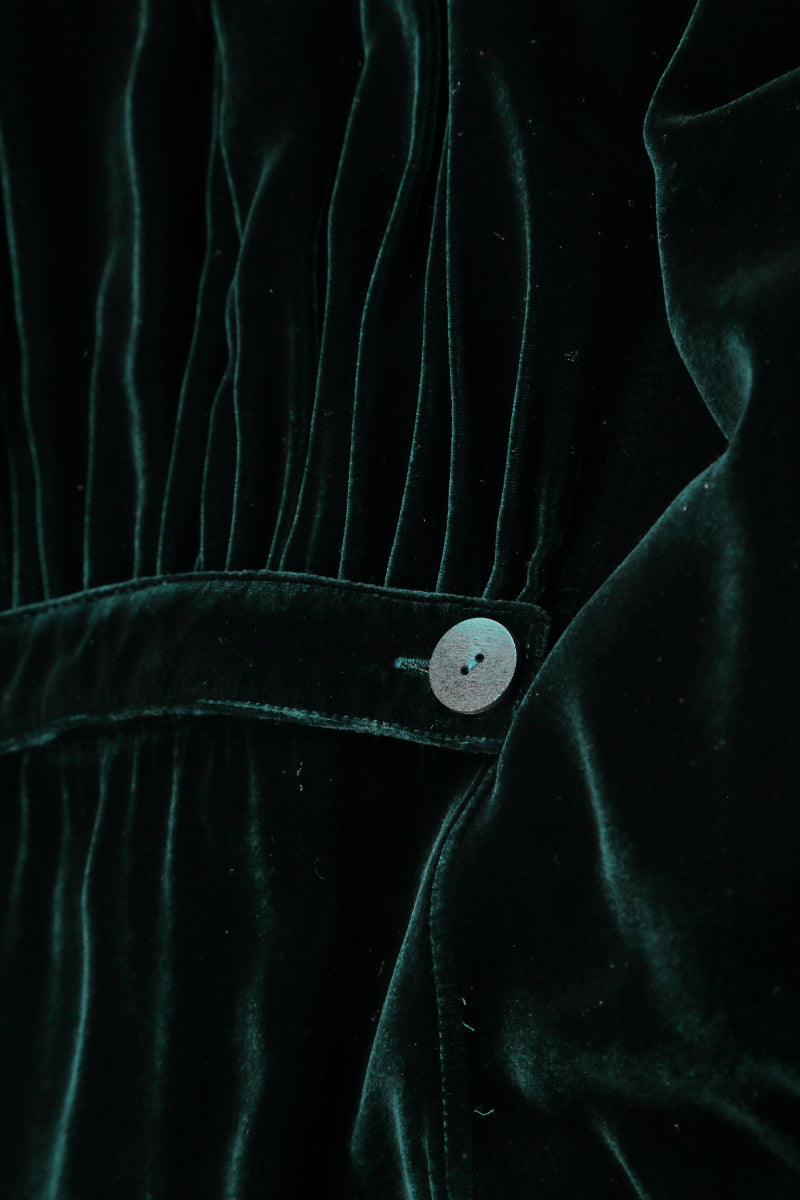 Stylish Long Emerald Silk Velvet Jacket