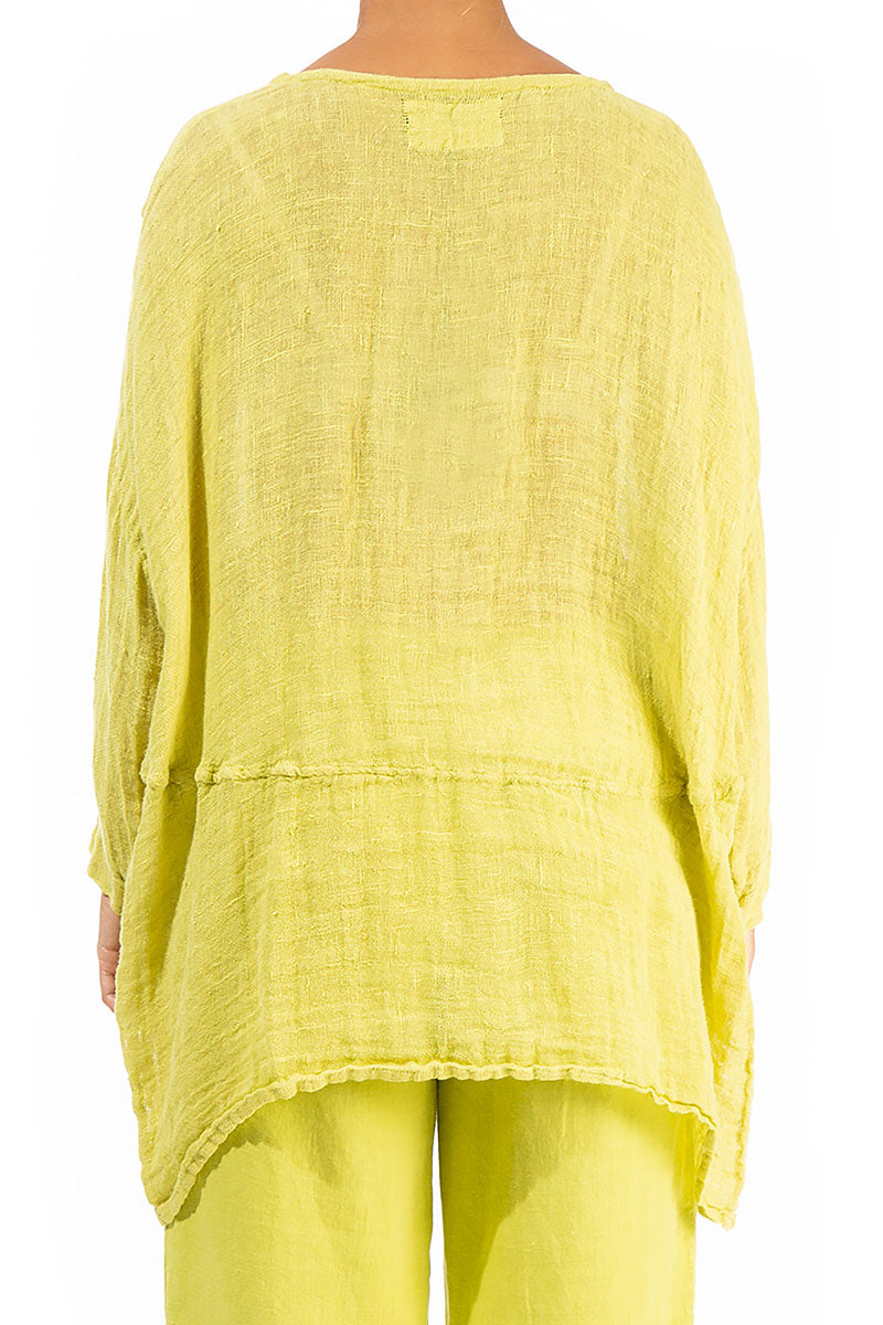 Yellow Marled Linen Tunic