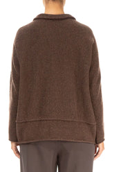 Zip Closed Brown Wool Cardigan 2