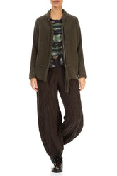 Zip Closed Khaki Wool Cardigan 4