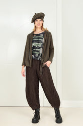 Zip Closed Khaki Wool Cardigan 6
