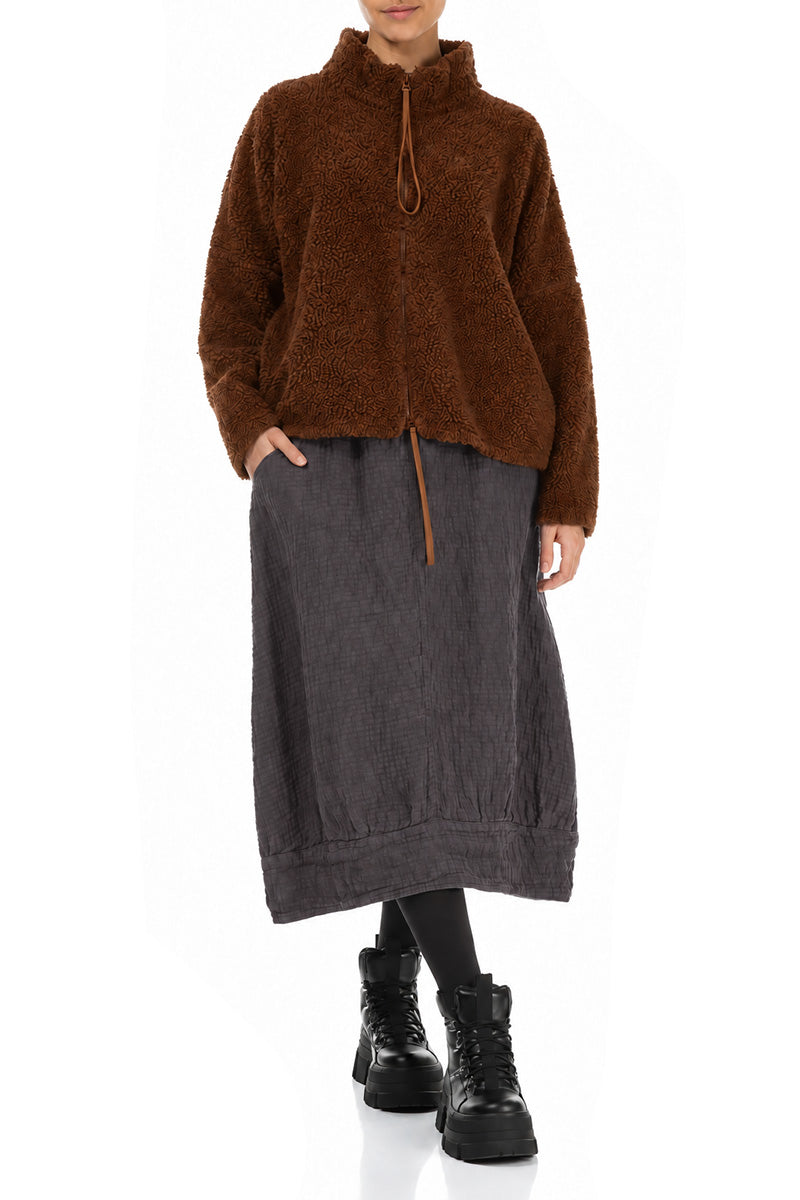 Zips Aged Copper Teddy Cotton Jacket 4