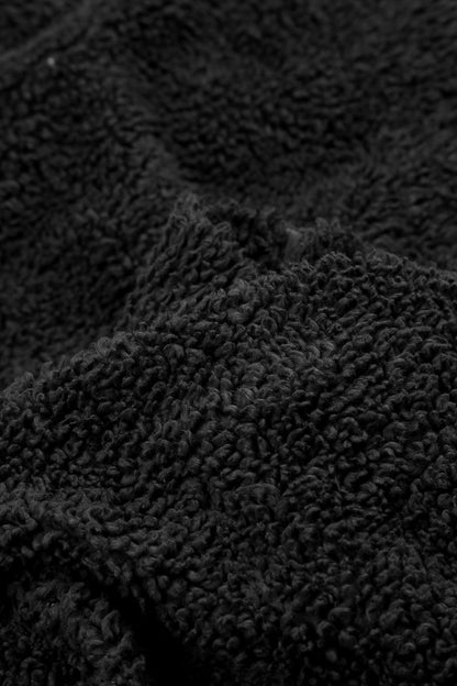 Zips Black Teddy Cotton Jacket 5