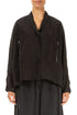 Zips Embellished Black Cotton Jacket 1