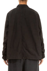 Zips Embellished Black Cotton Jacket 2