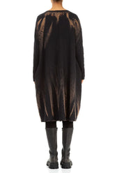 Zips Embellished Tie-Dye Wavy Cotton Dress 3