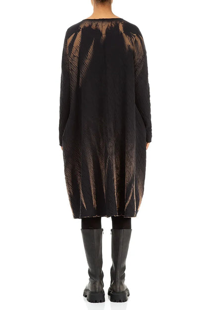 Zips Embellished Tie-Dye Wavy Cotton Dress 3